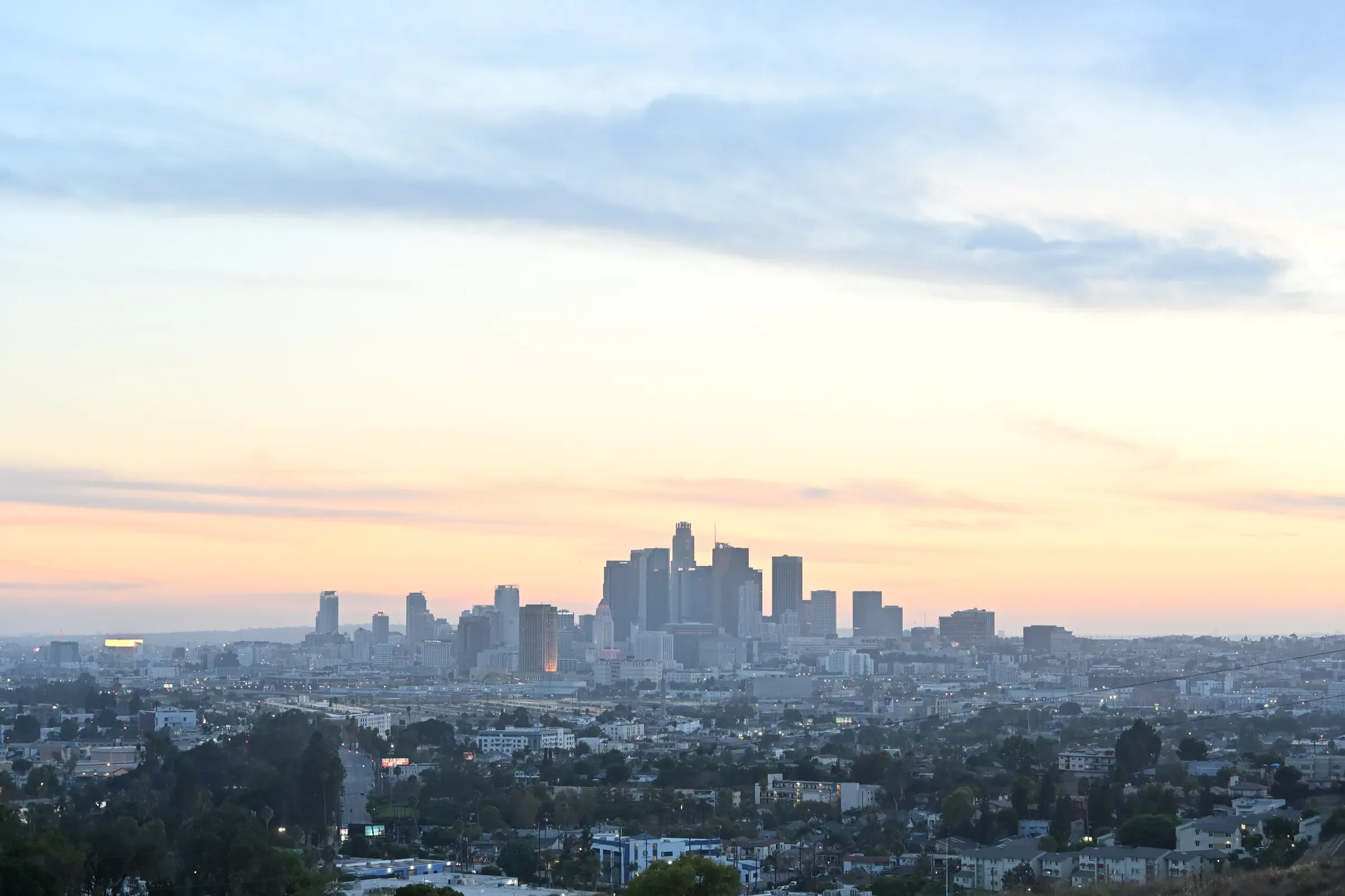 Downtown Los Angeles at dusk